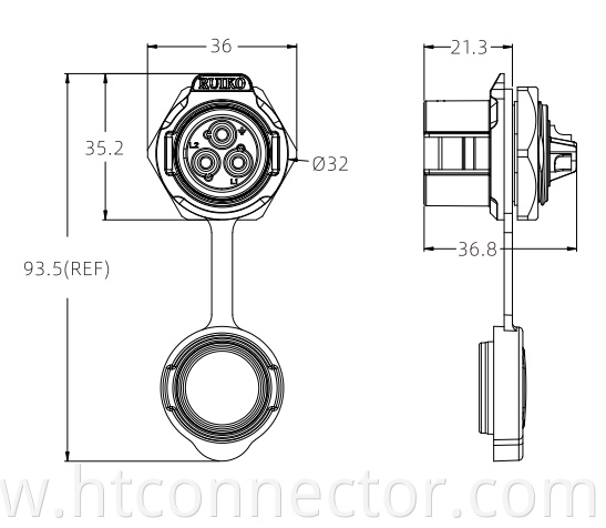 Aviation plug socket